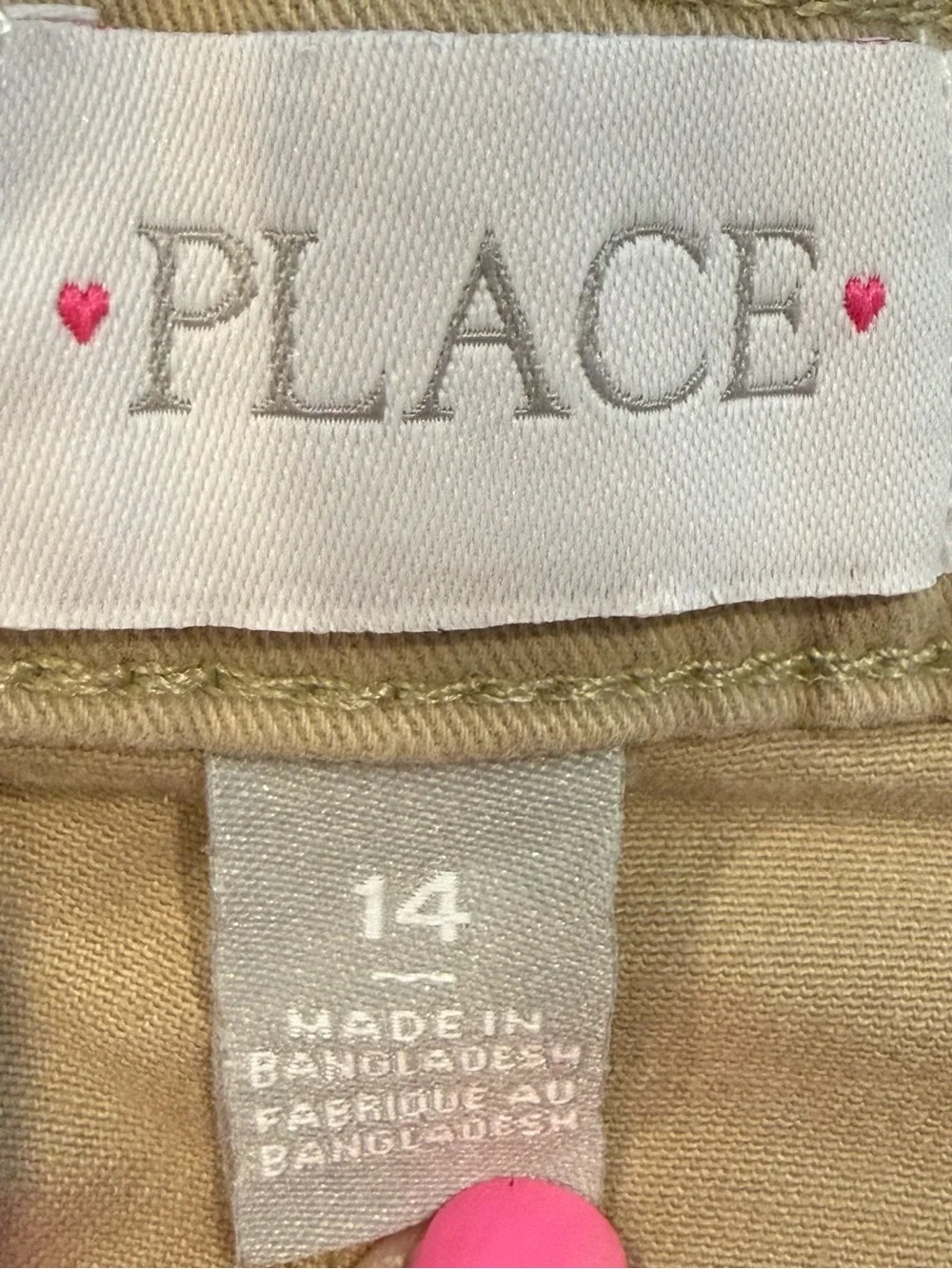 Children's Place Lot of 3 Girls' Khaki Shorts Size 14 Adjustable Waist